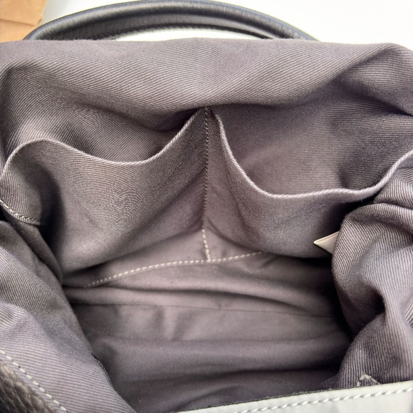 Lily Japanese Nylon Gray Lightweight Bag with Black Leather Straps - Picture 7 of 9